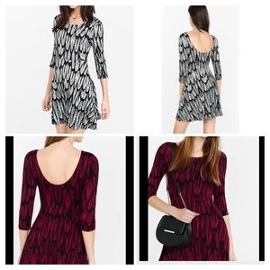 Express feather skater dresses - BLACK